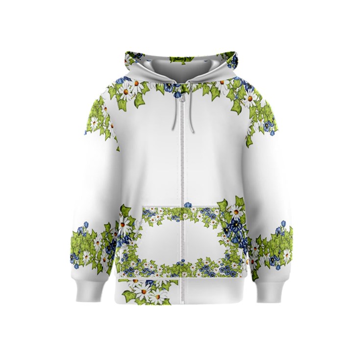 Birthday Card Flowers Daisies Ivy Kids  Zipper Hoodie