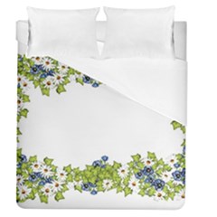 Birthday Card Flowers Daisies Ivy Duvet Cover (queen Size) by Nexatart