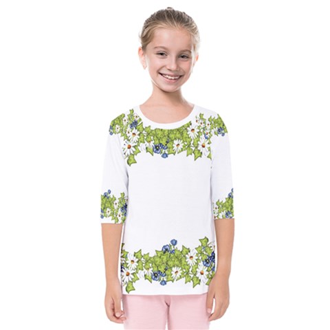 Birthday Card Flowers Daisies Ivy Kids  Quarter Sleeve Raglan Tee by Nexatart