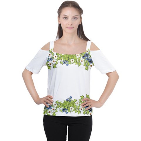 Birthday Card Flowers Daisies Ivy Women s Cutout Shoulder Tee by Nexatart