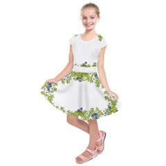 Birthday Card Flowers Daisies Ivy Kids  Short Sleeve Dress by Nexatart