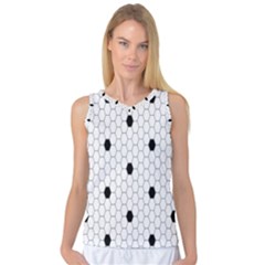 Black White Hexagon Dots Women s Basketball Tank Top by Mariart