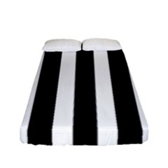 Black White Line Vertical Fitted Sheet (full/ Double Size)