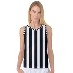 Black White Line Vertical Women s Basketball Tank Top