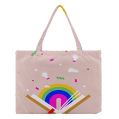 Books Rainboe Lamp Star Pink Medium Tote Bag