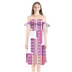 Building Shoulder Tie Bardot Midi Dress