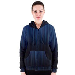 Black Blue Line Vertical Space Sky Women s Zipper Hoodie by Mariart