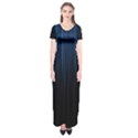 Black Blue Line Vertical Space Sky Short Sleeve Maxi Dress View1