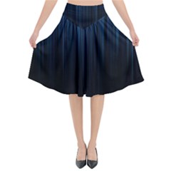 Black Blue Line Vertical Space Sky Flared Midi Skirt by Mariart