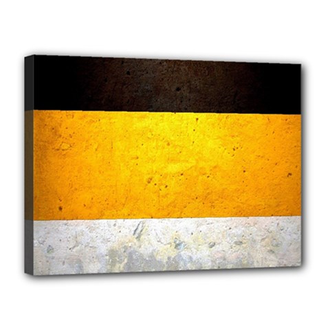 Wooden Board Yellow White Black Canvas 16  X 12 