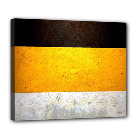 Wooden Board Yellow White Black Deluxe Canvas 24  X 20   by Mariart