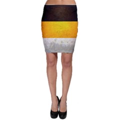 Wooden Board Yellow White Black Bodycon Skirt