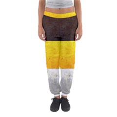 Wooden Board Yellow White Black Women s Jogger Sweatpants by Mariart