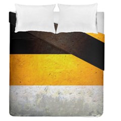 Wooden Board Yellow White Black Duvet Cover Double Side (queen Size) by Mariart