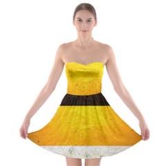 Wooden Board Yellow White Black Strapless Bra Top Dress by Mariart