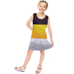 Wooden Board Yellow White Black Kids  Tunic Dress