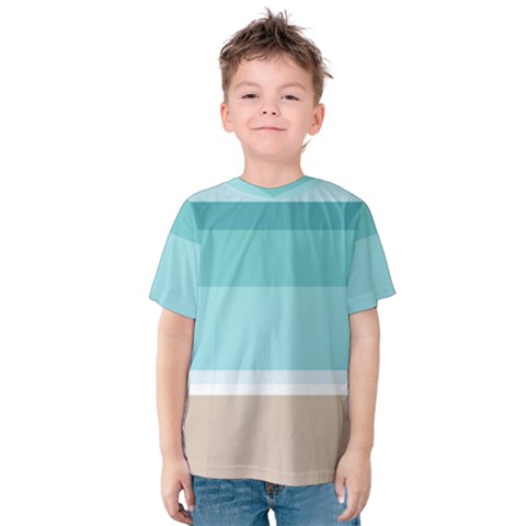 Dachis Beach Line Blue Water Kids  Cotton Tee by Mariart