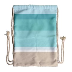 Dachis Beach Line Blue Water Drawstring Bag (large)