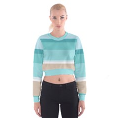 Dachis Beach Line Blue Water Cropped Sweatshirt by Mariart