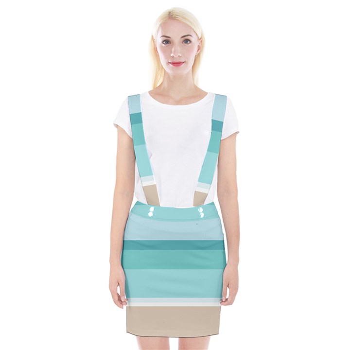 Dachis Beach Line Blue Water Braces Suspender Skirt