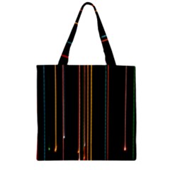 Fallen Christmas Lights And Light Trails Zipper Grocery Tote Bag