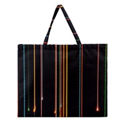 Fallen Christmas Lights And Light Trails Zipper Large Tote Bag