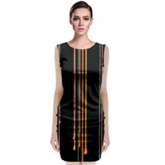 Fallen Christmas Lights And Light Trails Sleeveless Velvet Midi Dress