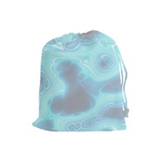 Blue Patterned Aurora Space Drawstring Pouches (large)  by Mariart