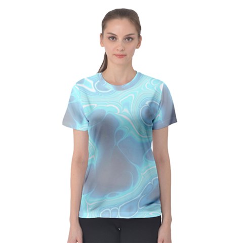 Blue Patterned Aurora Space Women s Sport Mesh Tee by Mariart