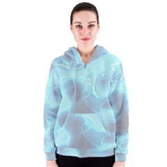 Blue Patterned Aurora Space Women s Zipper Hoodie by Mariart