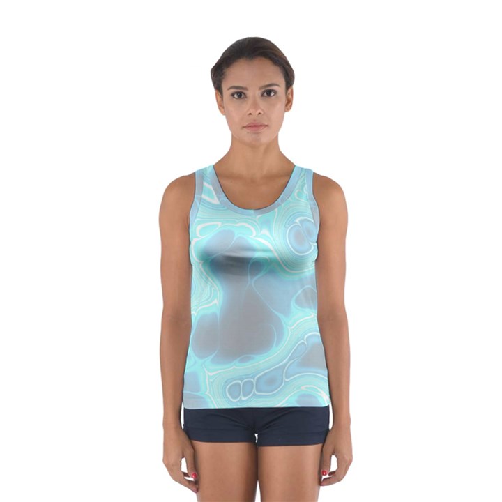 Blue Patterned Aurora Space Women s Sport Tank Top 