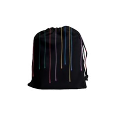 Falling Light Lines Perfection Graphic Colorful Drawstring Pouches (medium)  by Mariart