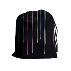 Falling Light Lines Perfection Graphic Colorful Drawstring Pouches (extra Large) by Mariart