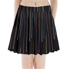 Falling Light Lines Perfection Graphic Colorful Pleated Mini Skirt by Mariart