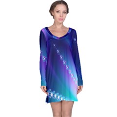 Flow Blue Pink High Definition Long Sleeve Nightdress by Mariart