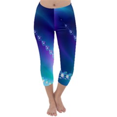 Flow Blue Pink High Definition Capri Winter Leggings  by Mariart