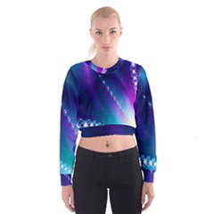 Flow Blue Pink High Definition Cropped Sweatshirt by Mariart