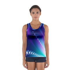 Flow Blue Pink High Definition Women s Sport Tank Top  by Mariart