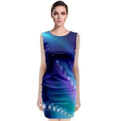 Flow Blue Pink High Definition Classic Sleeveless Midi Dress by Mariart