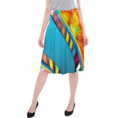 Color Dream Polka Midi Beach Skirt by Mariart