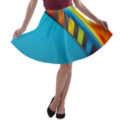 Color Dream Polka A-line Skater Skirt by Mariart