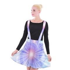 Creation Light Blue White Neon Sun Suspender Skater Skirt