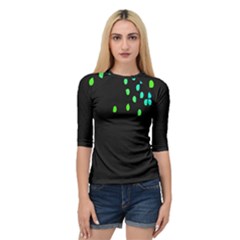 Green Black Widescreen Quarter Sleeve Tee