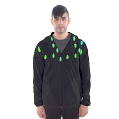 Green Black Widescreen Hooded Wind Breaker (men) by Mariart