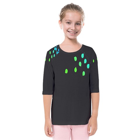 Green Black Widescreen Kids  Quarter Sleeve Raglan Tee by Mariart