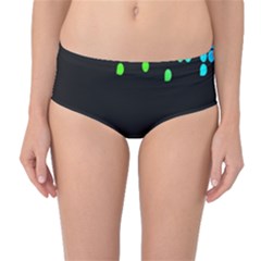 Green Black Widescreen Mid-waist Bikini Bottoms by Mariart