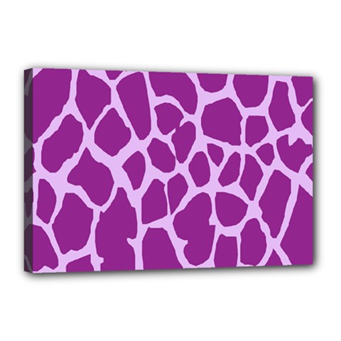 Giraffe Skin Purple Polka Canvas 18  X 12  by Mariart