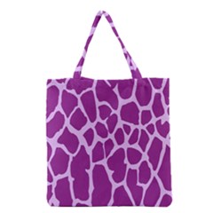 Giraffe Skin Purple Polka Grocery Tote Bag by Mariart