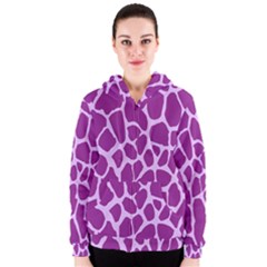 Giraffe Skin Purple Polka Women s Zipper Hoodie