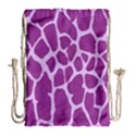 Giraffe Skin Purple Polka Drawstring Bag (Large) View1